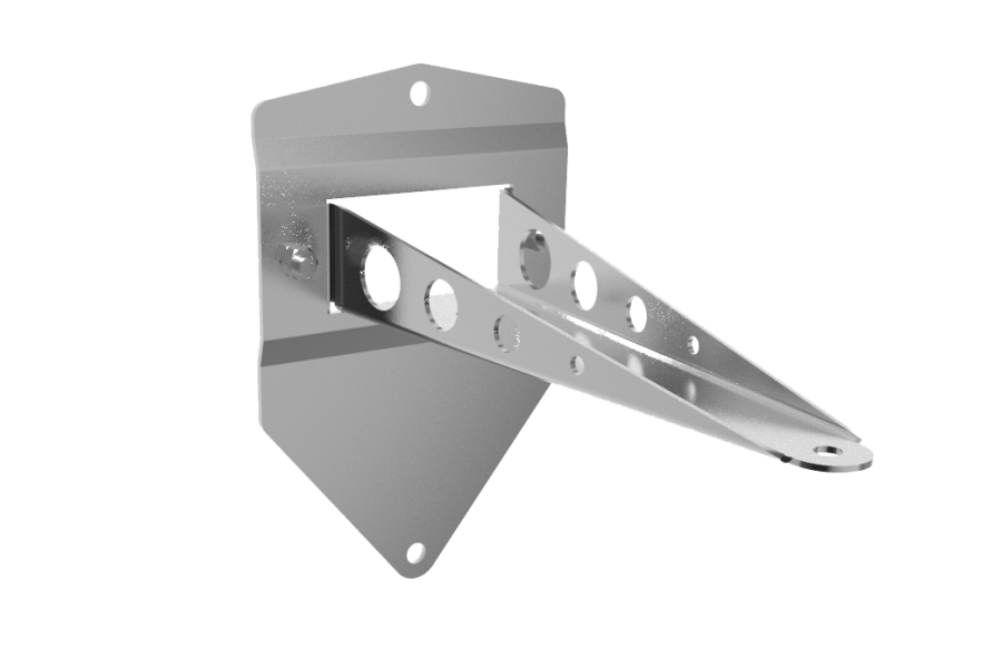 Wall installation bracket for marine well glass fixture