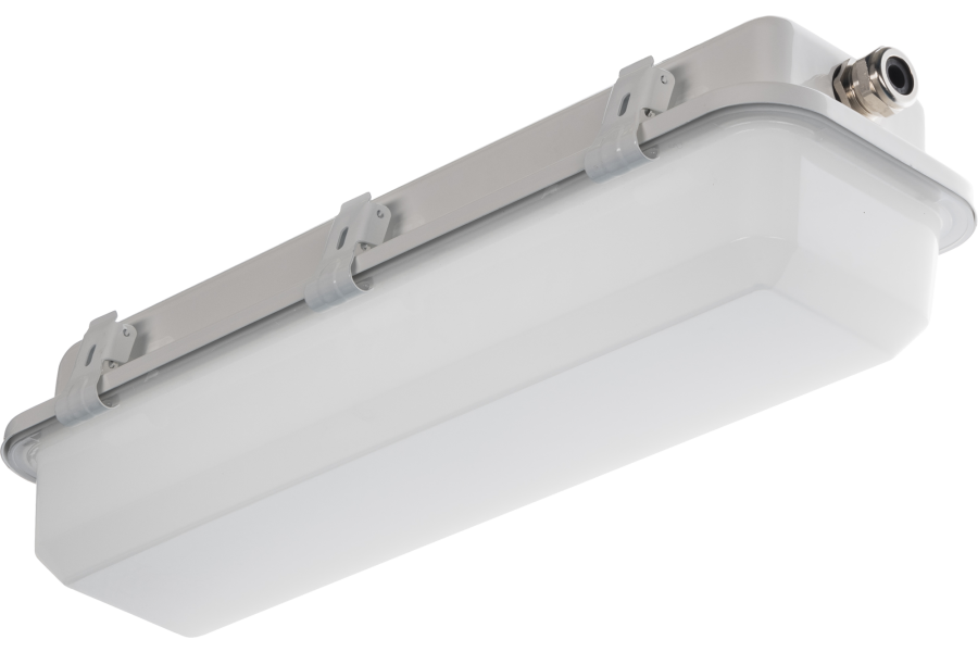 LED light fixtures in painted galvanised steel opal polycarbonate lenght 460 mm IP66/IP67