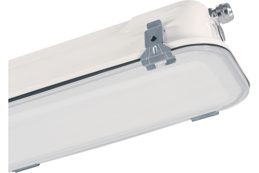 LED light fixtures in painted galvanised steel opal polycarbonate lenght 690 mm IP66/IP67