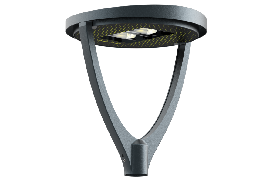 LED light fixtures pole head HT+60°C with narrow street optics STR-ST, IP66